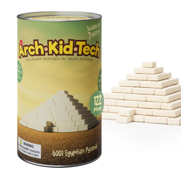 Arch-Kid-Tech® Egyptian Pyramid ของเล่นตัวต่อเชิงสถาปัตยกรรม 122 ชิ้น สำหรับเรียนรู้การเรียงชั้น การจัดแนว และโครงสร้างพีระมิดอียิปต์ผ่านการลงมือสร้าง