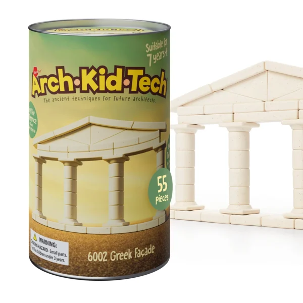 Arch-Kid-Tech® Greek Façade ของเล่นก่อสร้างเชิงสถาปัตยกรรม 55 ชิ้น สำหรับเรียนรู้เสา คาน สัดส่วน และโครงสร้างคลาสสิกผ่านการลงมือสร้าง