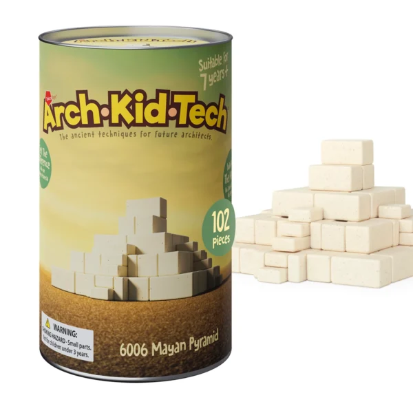 Arch-Kid-Tech® Mayan Pyramid ของเล่นตัวต่อเชิงสถาปัตยกรรม 102 ชิ้น ได้แรงบันดาลใจจากอารยธรรมโบราณ สำหรับการเรียนรู้และการเล่นผ่านการลงมือสร้าง