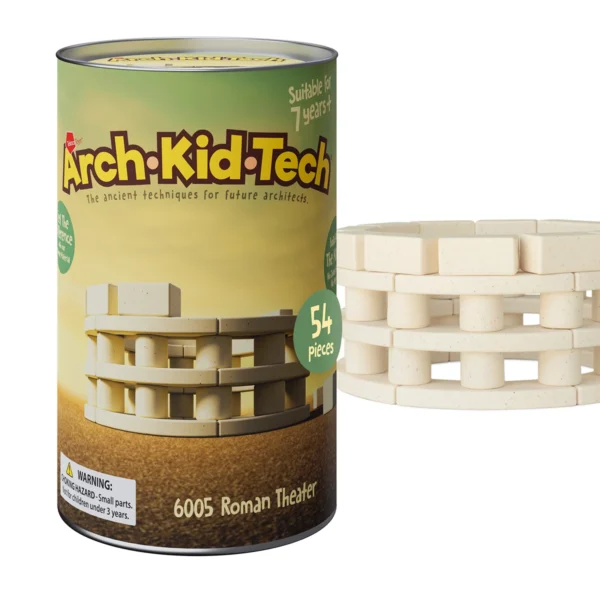 Arch-Kid-Tech® Roman Theater ของเล่นตัวต่อเชิงสถาปัตยกรรม 54 ชิ้น สำหรับเด็ก เพื่อสร้างสถาปัตยกรรมคลาสสิกและพัฒนาทักษะเชิงพื้นที่