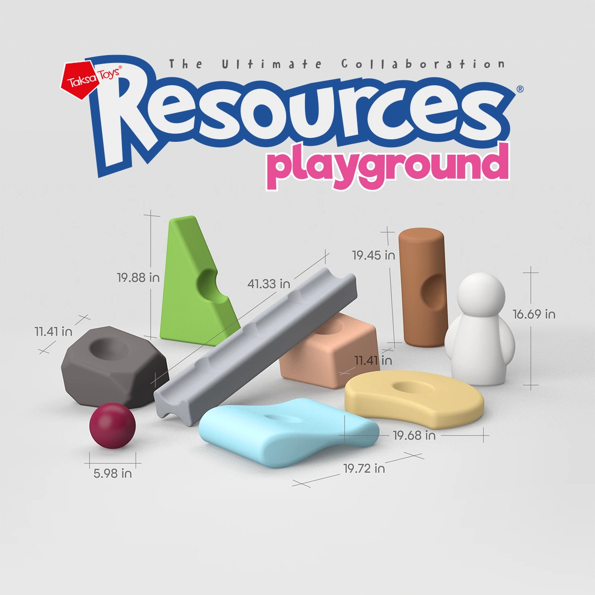 Large-scale collaborative building toy dimensions and structural elements